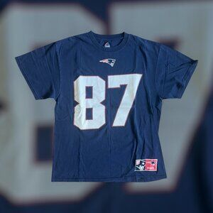 2010's Large Majestic New England Patriots Rob Gronkowski #87 blue jersey shirt